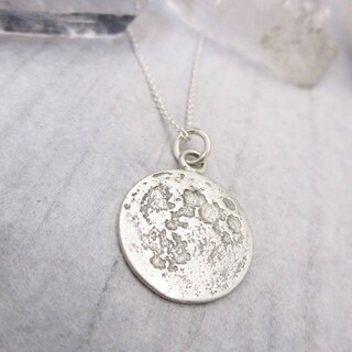 TreasureBay Ciondolo In Argento Sterling 925 Con Luna E Lupo In Stile Celtico, Gioiello Fatto A Mano In Confezione Regalo