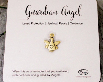 14K Gold Mini Guardian Angel PIN