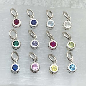 Sterling Birthstone Backset Charm - Choose Your Favorite!