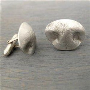 Personalisierte Manschettenknöpfe aus Sterlingsilber mit Hunde-Nasenabdruck – inklusive Set