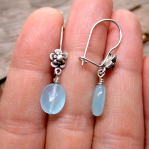 MAID Mini Flower and Gem Bead Earrings in Sterling Silver, Designed for the Netflix Series