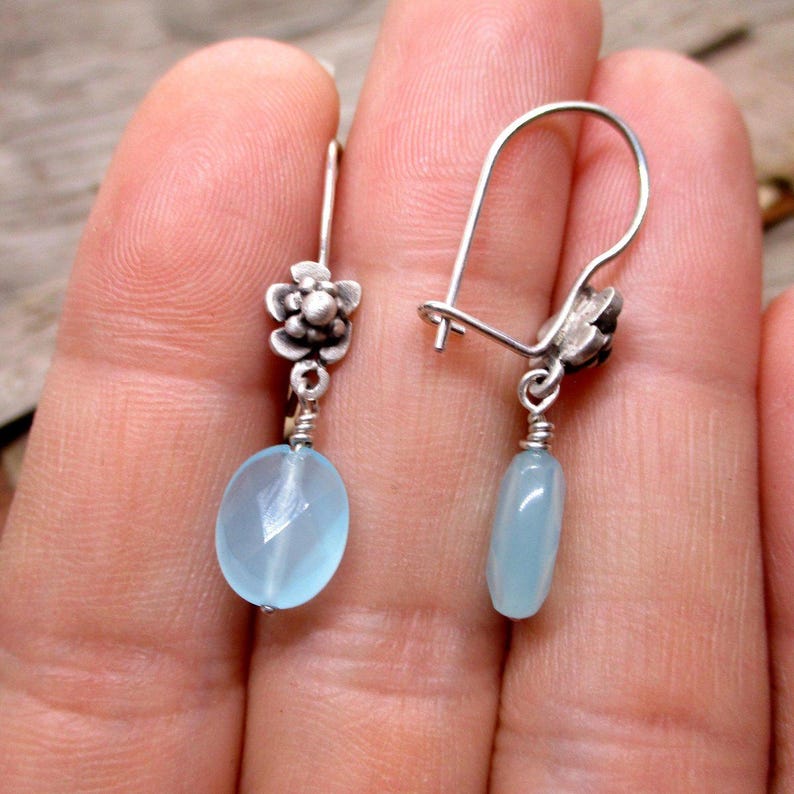 MAID Mini Flower and Gem Bead Earrings in Sterling Silver, Designed for the Netflix Series