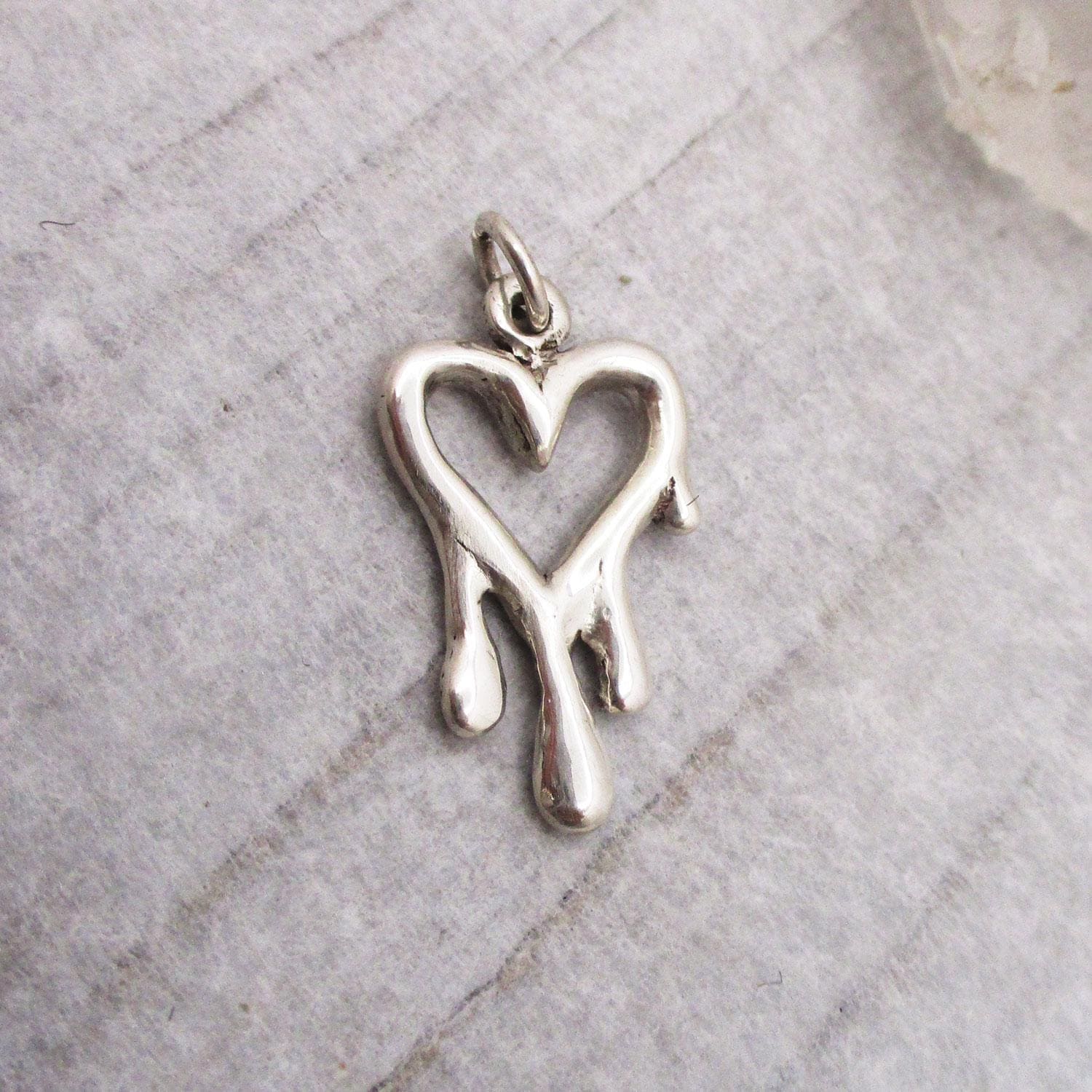 ネックレス・ペンダント Big Melting Heart Pendant (Silver) Melting Heart Pendant in Sterling Silver - Etsy