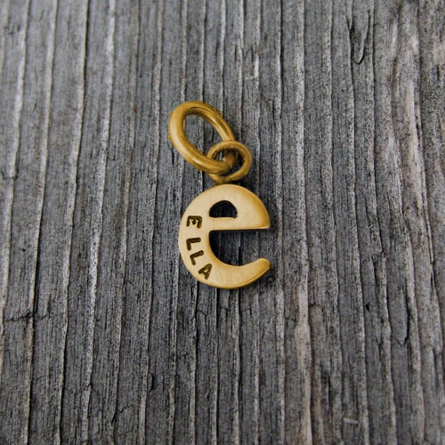 Personalized Baby Lowercase Letter E Initial Charm Solid Etsy