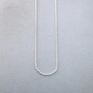 Sterling Silver 1 mm Cable Chain, Choker 14&quot; to Long 30&quot; Lengths Plain Silver Chain, Sterling Silver Necklace for Charms, Sterling Necklace