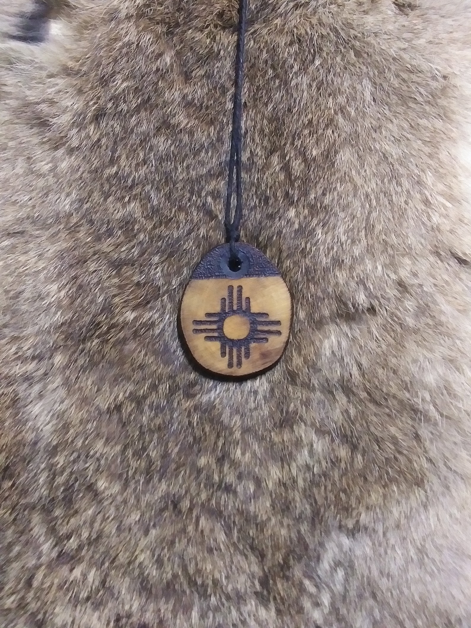 Native American Zuni Sun Symbol Wooden Pendant Etsy