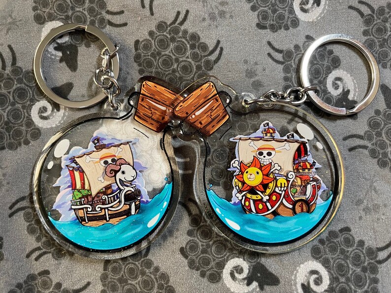 Double sided  2.5” Acrylic charms: Going Merry & Sunny 