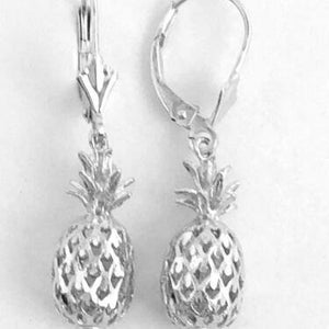 Sterling Silver 925 Pineapple earring with lever backing Earrings