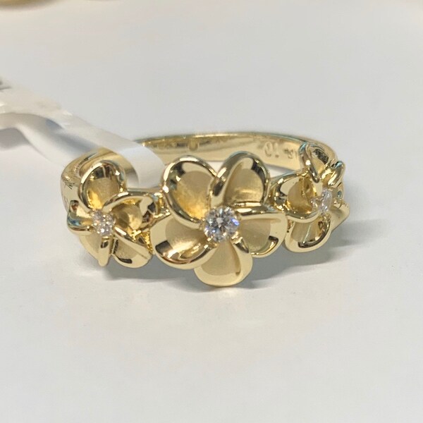 Gold Plumeria Ring Etsy