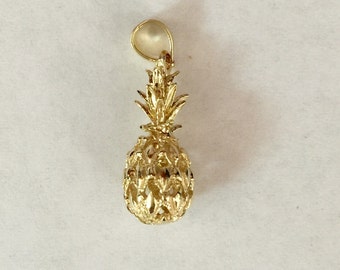 14k solid gold pineapple hawaii sm pendant