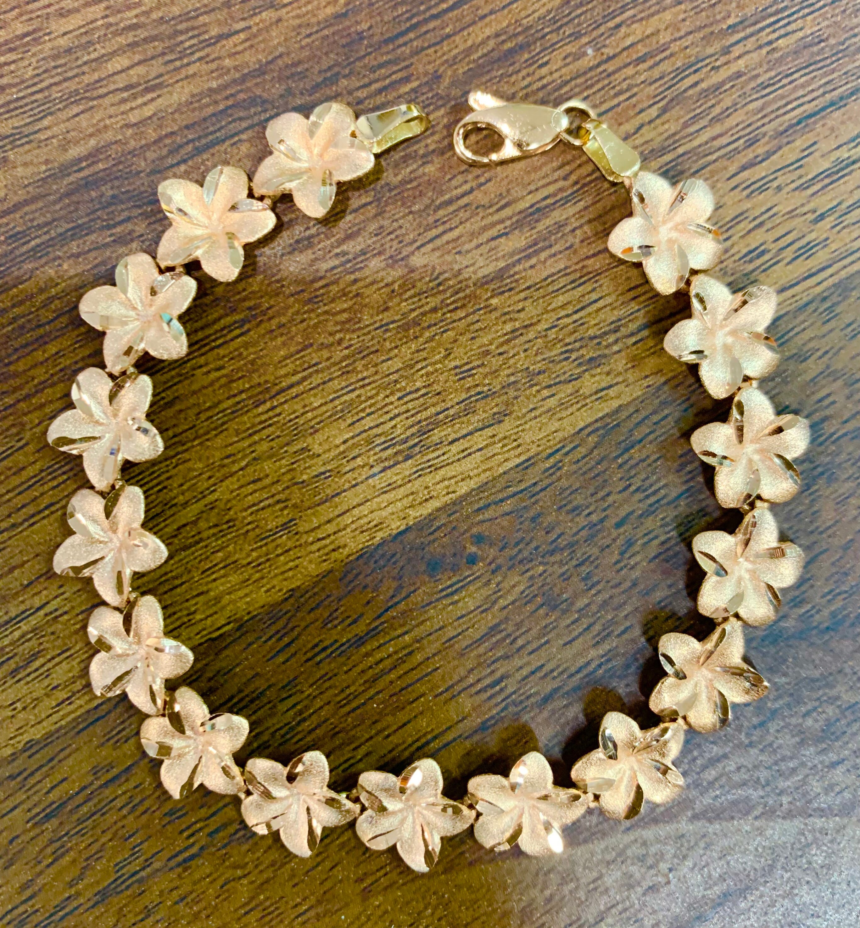 Gold on sale plumeria bracelet