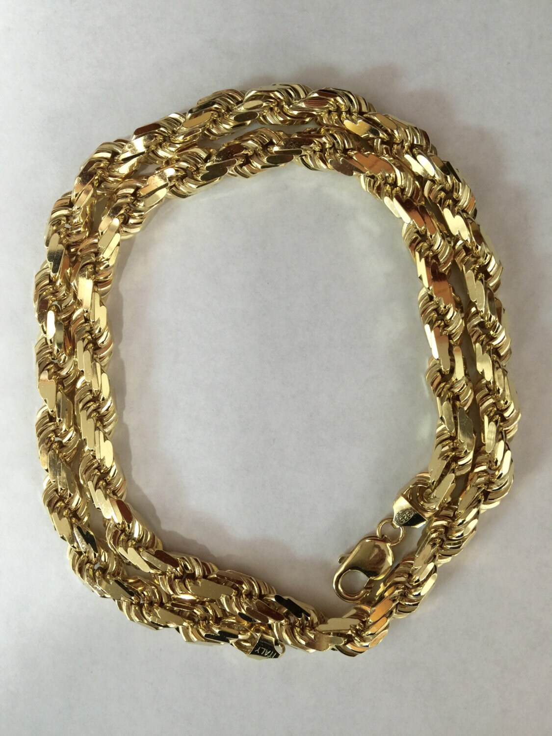 Sterling Silver Gold Plated Rope Chain 
