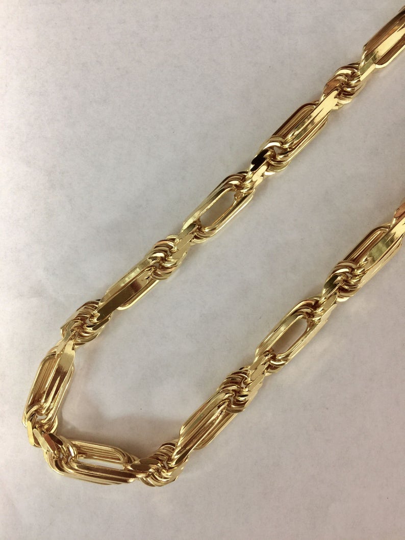 Sterling silver gold plated MILANO Rope Chain mens chain ...