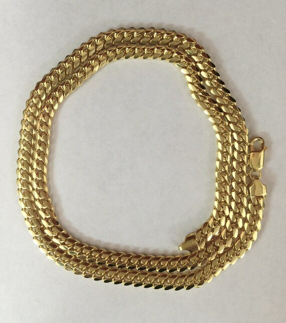 Sterling Silver Gold Plated Miami Cuban 