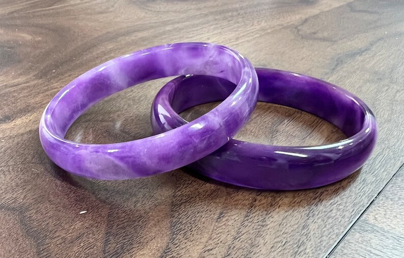 Adult light/dark Lavender purple jade bangle bracelet , order sz 8.5-9