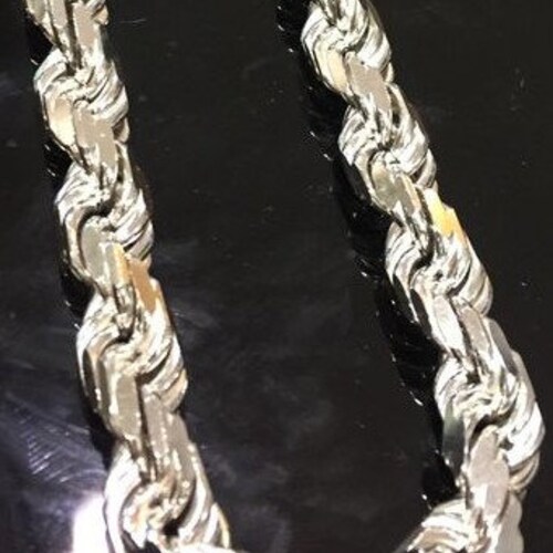 Handmade Rope Chain Necklace 9mm Solid 925 Sterling Silver - Etsy