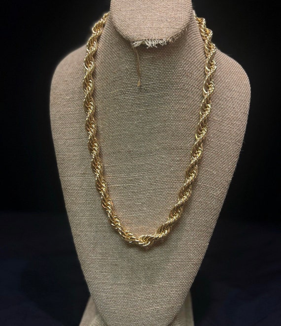 14k Gold Plated 10mm Diamond cut Rope Chain Mens Hip Hop Necklace , 24”-26”