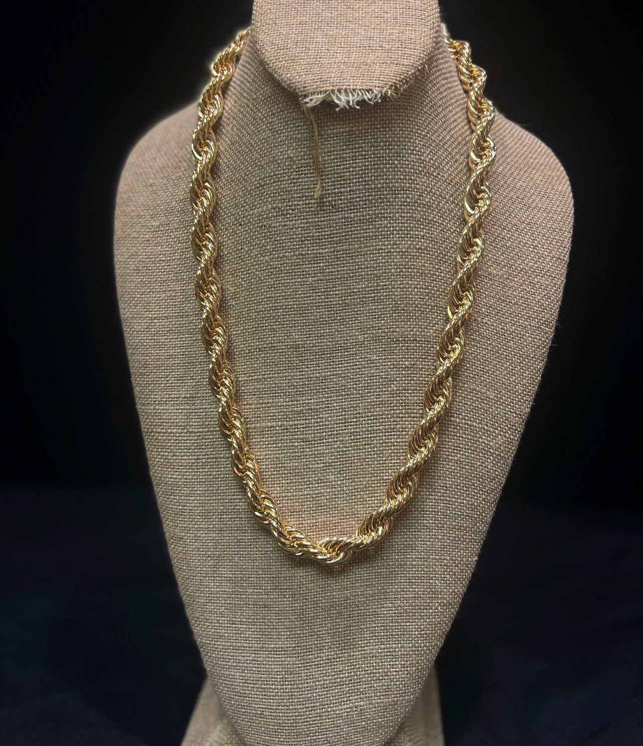 14K Gold Filled Rope Chain Necklace 24 Bracelet 8.5 Set for Men