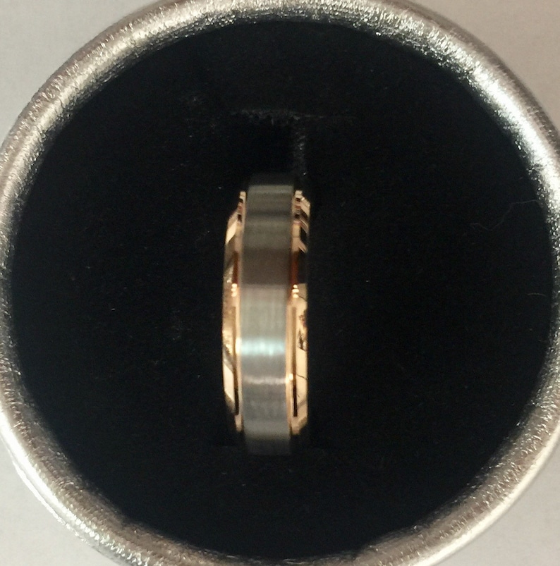 Tungsten rose gold wedding band Ring size 8-13