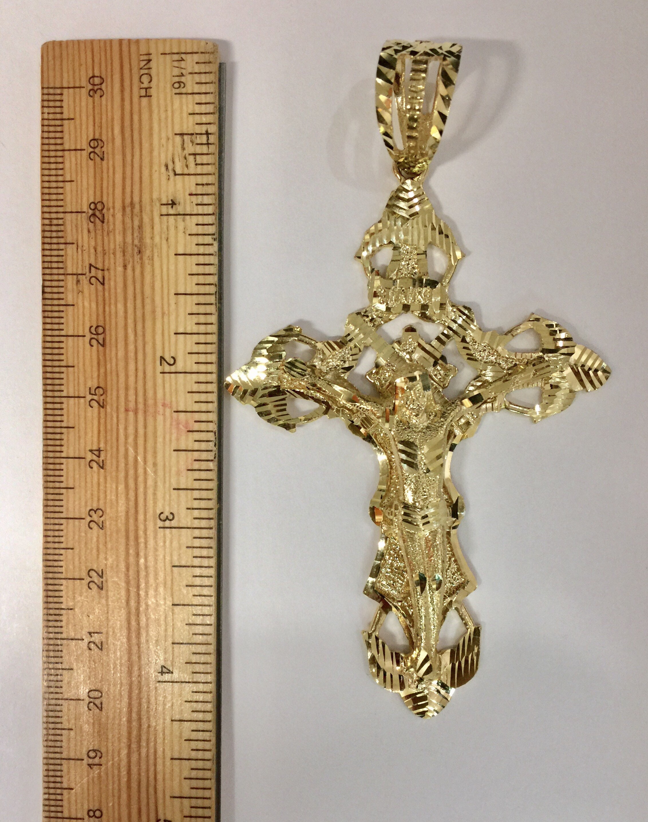 14k gold jesus cross clearance pendant