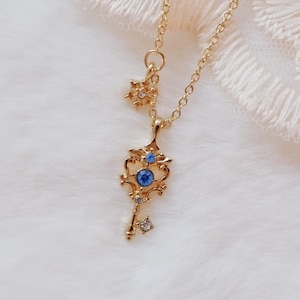 Magical Girl Key Necklace • Sailor Moon Inspired • Lolita Soft Girl Jewelry • Kawaii Star Charm • Anime Aesthetic Gift • Fairycore Cosplay