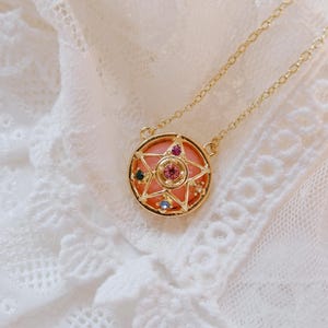 Sailor Moon Necklace • Magical Girl Pendant • Anime Inspired Jewelry • Celestial Star Charm • Kawaii Cosmic Core • Cute Gift for Her