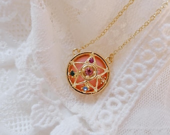 Sailor Moon Necklace • Magical Girl Pendant • Anime Inspired Jewelry • Celestial Star Charm • Kawaii Cosmic Core • Cute Gift for Her