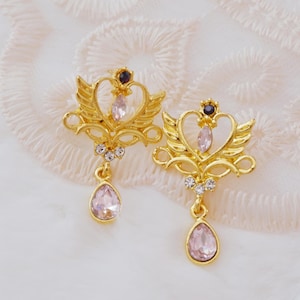 Princess Drop Earrings • Rococo Lolita Jewelry • Baroque Vintage Style • Magical Girl Earrings • Dreamy Gift for Anime Lover • Cosplay