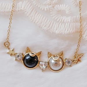 Kawaii Cat Necklace • Luna Artemis Charm • Sailor Moon Inspired • Magical Girl Jewelry • Anime Soft Girl Gift • Lolita Necklace • Cute Star
