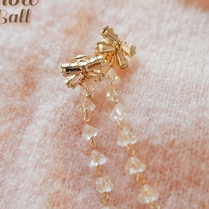 Princess Rococo bow tie earrings kawaii Lolita anime harajuku shibuya soft girl dreamy fancy accessory jewelry