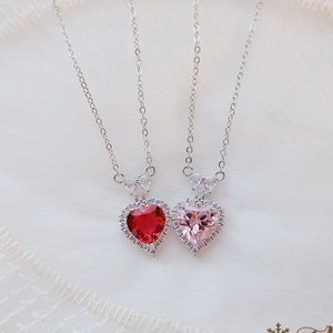 Collana Cuore, Argento 92.5, Vintage, Delicatezza, Rococò, Barocco, Romantico, Vittoriano, Fidanzamento, Accessori Sposali, Gioielli Fatti a Mano, Regalo