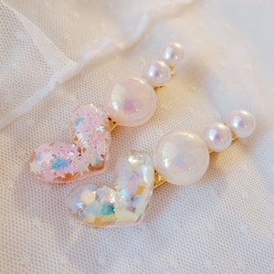 Fermaglio per capelli rococò, cuore, vintage, lolita, kawaii, delicato, barocco, romantico, vittoriano, accessori da sposa, gioielli fatti a mano, regalo