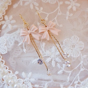 Papillon da principessa, orecchini rosa, vintage, rococò, barocco, romantico, vittoriano, accessorio da sposa, lolita, kawaii, gioielli fatti a mano