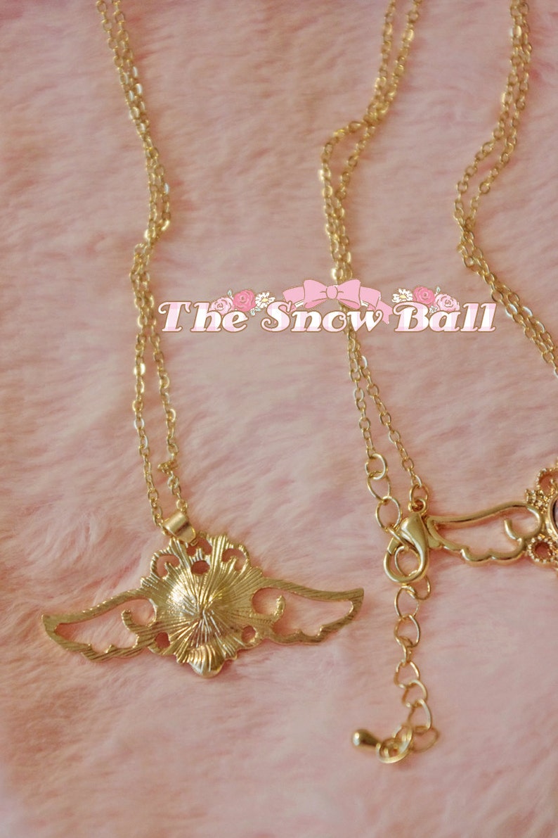 Sailor moon magic girl cardcaptor Sakura clamp angel wings necklace kawaii lolita harajuku fantasy fairy kei cute accessory jewelry
