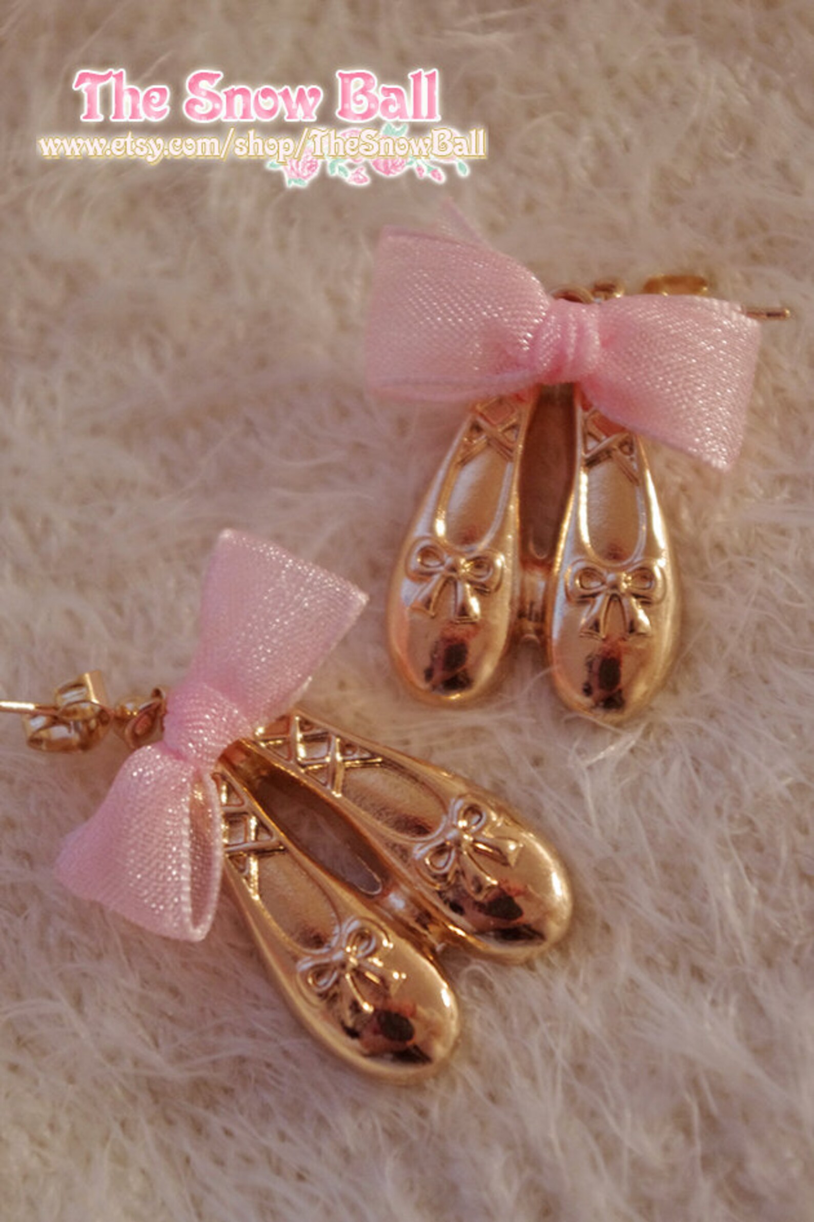 Ballerina Princess Dream Ballet Toe Shoes Earrings Ribbon Etsy