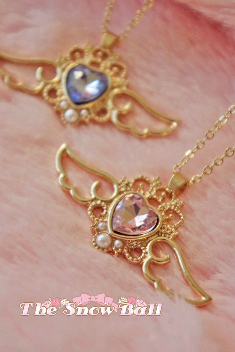 Sailor moon magic girl cardcaptor Sakura clamp angel wings necklace kawaii lolita harajuku fantasy fairy kei cute accessory jewelry