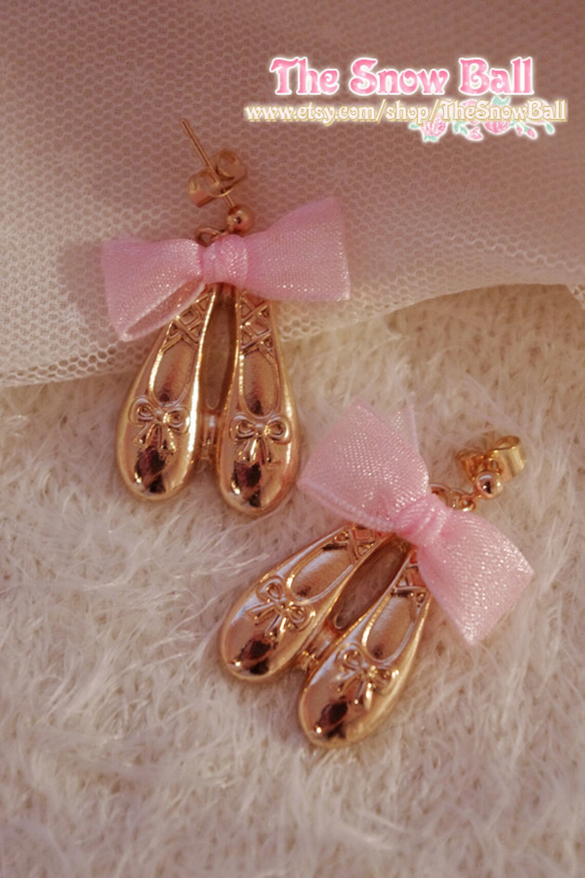 Ballerina Princess Dream Ballet Toe Shoes Earrings Ribbon Etsy