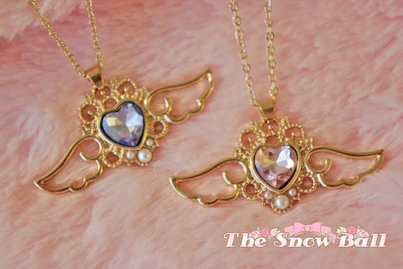 Sailor moon magic girl cardcaptor Sakura clamp angel wings necklace kawaii lolita harajuku fantasy fairy kei cute accessory jewelry