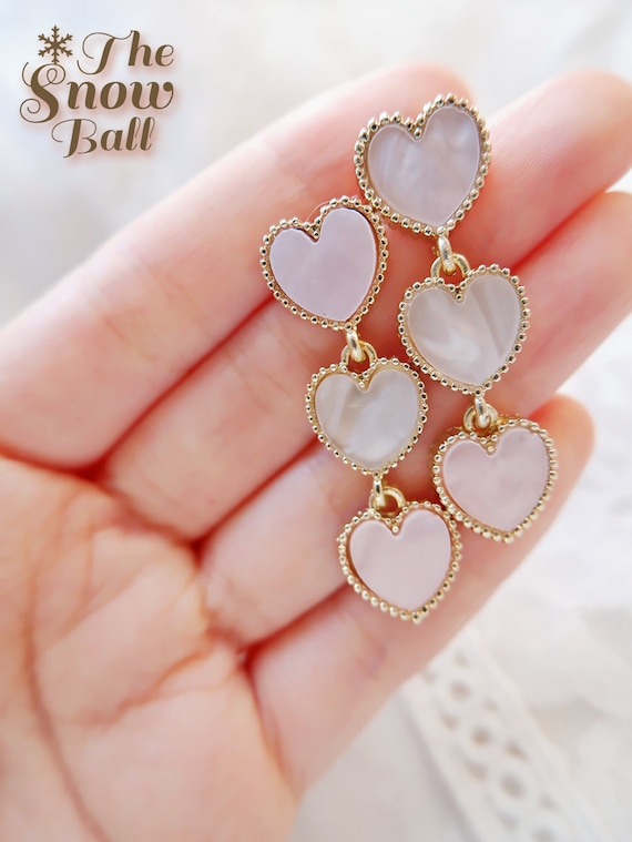Lolita Heart Earrings Kawaii Harajuku Shibuya Anime Soft Girl Accessory Jewelry Etsy