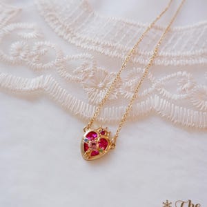 Sailor Moon Necklace • Magical Girl Heart Compact • Pink Anime Necklace • Kawaii Cosplay Jewelry • Angel Wing Heart Pendant • Gift For Her image 7
