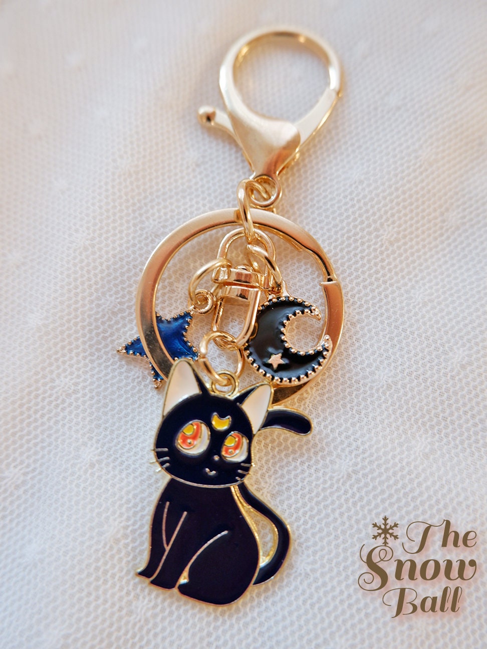 Sailor Moon Cat Keychain • Luna Artemis Key Ring • Magical Girl Gift ...