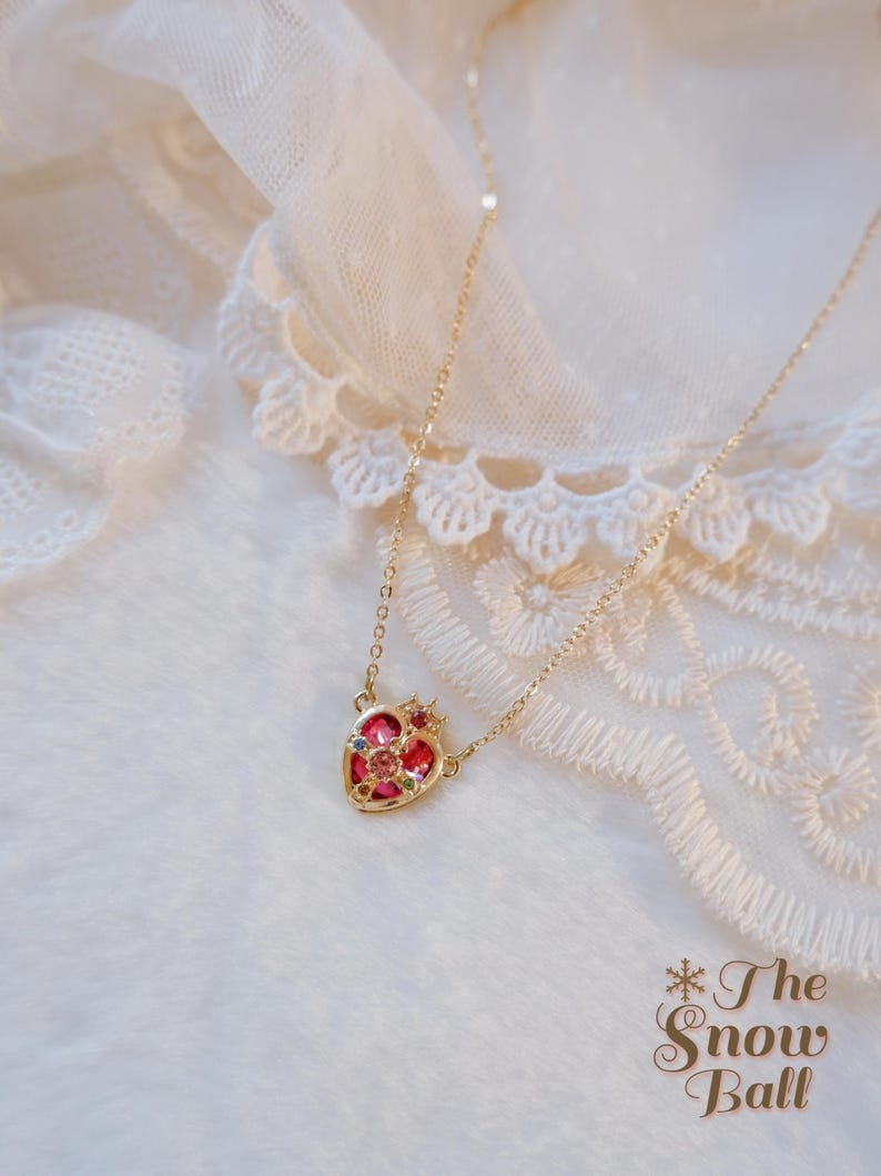 Sailor Moon Necklace • Magical Girl Heart Compact • Pink Anime Necklace • Kawaii Cosplay Jewelry • Angel Wing Heart Pendant • Gift For Her image 8