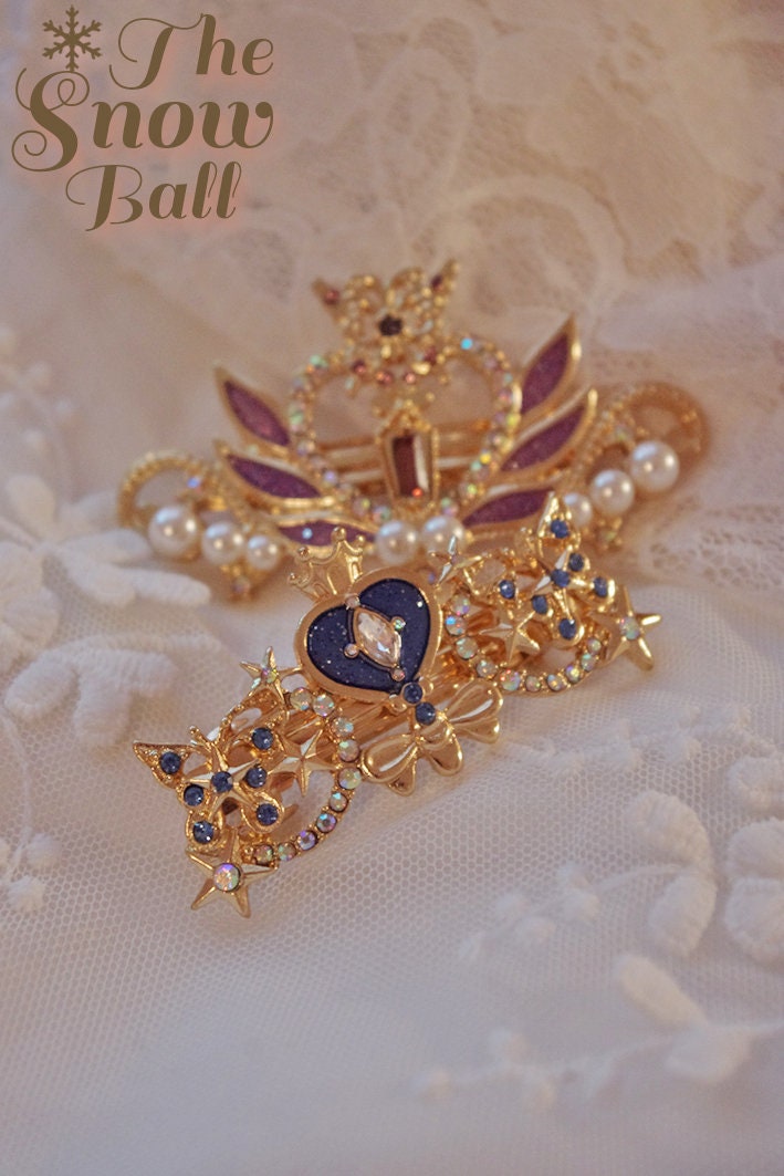 Sailor Moon Barrette, Magic Crown Hair Clip, Anime, Lolita, Kawaii Accessories, Handmade Cute Girly Harajuku Jewelry