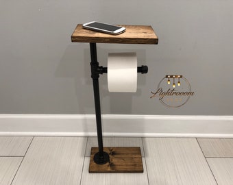 Rose Gold Toilet Paper Dispenser and Reserve with Storage Shelf