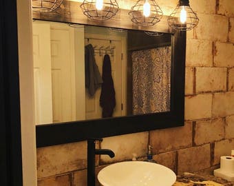 black mirror farmhouse wood frame mirror rustic wood mirror bathroom mirror wall mirror vanity mirror small mirror large mirror - Rustic Bathroom Mirrors black mirror farmhouse wood frame mirror rustic wood mirror bathroom mirror wall mirror vanity mirror small mirror large mirror - Rustic Bathroom Mirrors