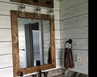 dark walnut farmhouse mirror country framed mirror wood mirror bathroom mirror wall mirror vanity mirrors cottage small large mirror - Bedroom Mirrors dark walnut farmhouse mirror country framed mirror wood mirror bathroom mirror wall mirror vanity mirrors cottage small large mirror - Bedroom Mirrors