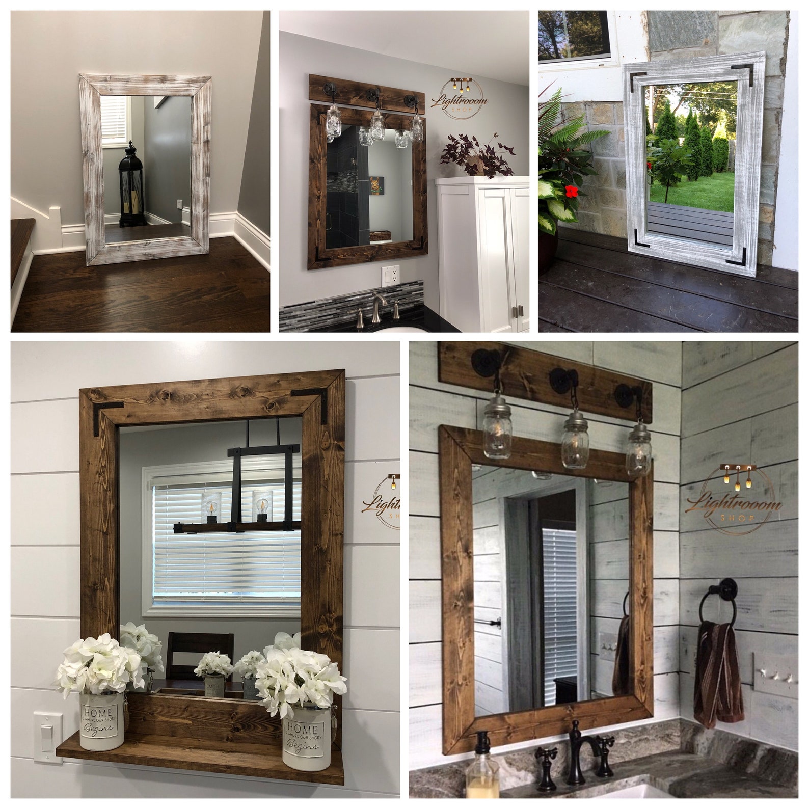 EBONY Rustic Garbage Can Bathroom Trash Can 2 Sizes - Etsy