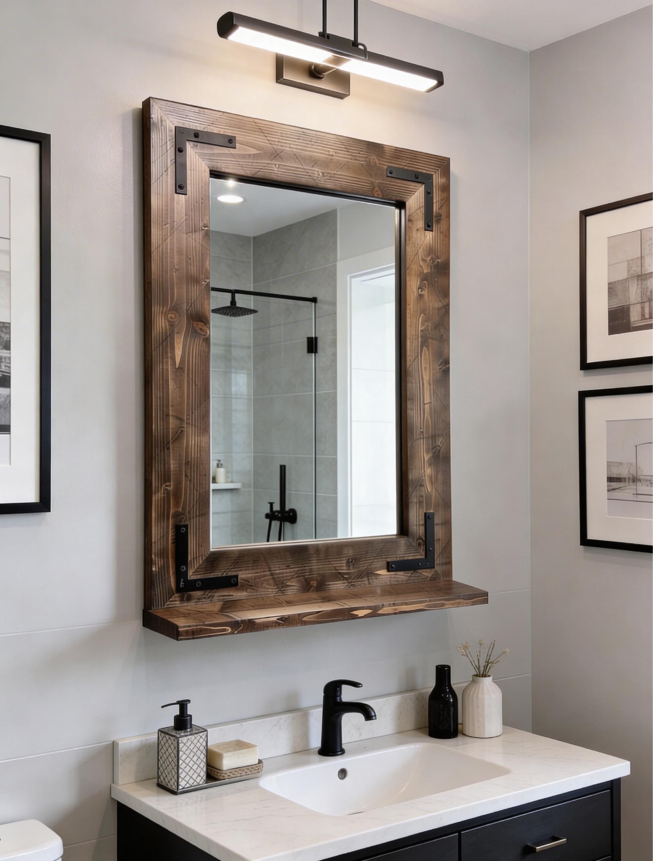 Mirror With Shelf Under