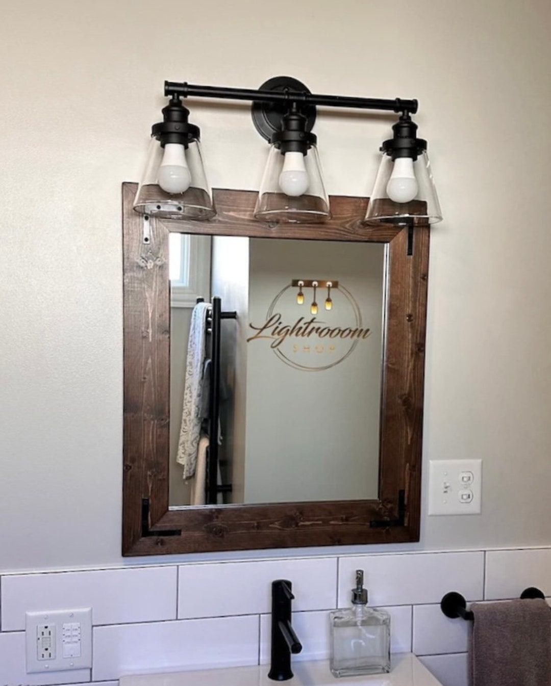 ESPRESSO Mirror, Farmhouse, Wood Frame Mirror, Rustic Wood Mirror