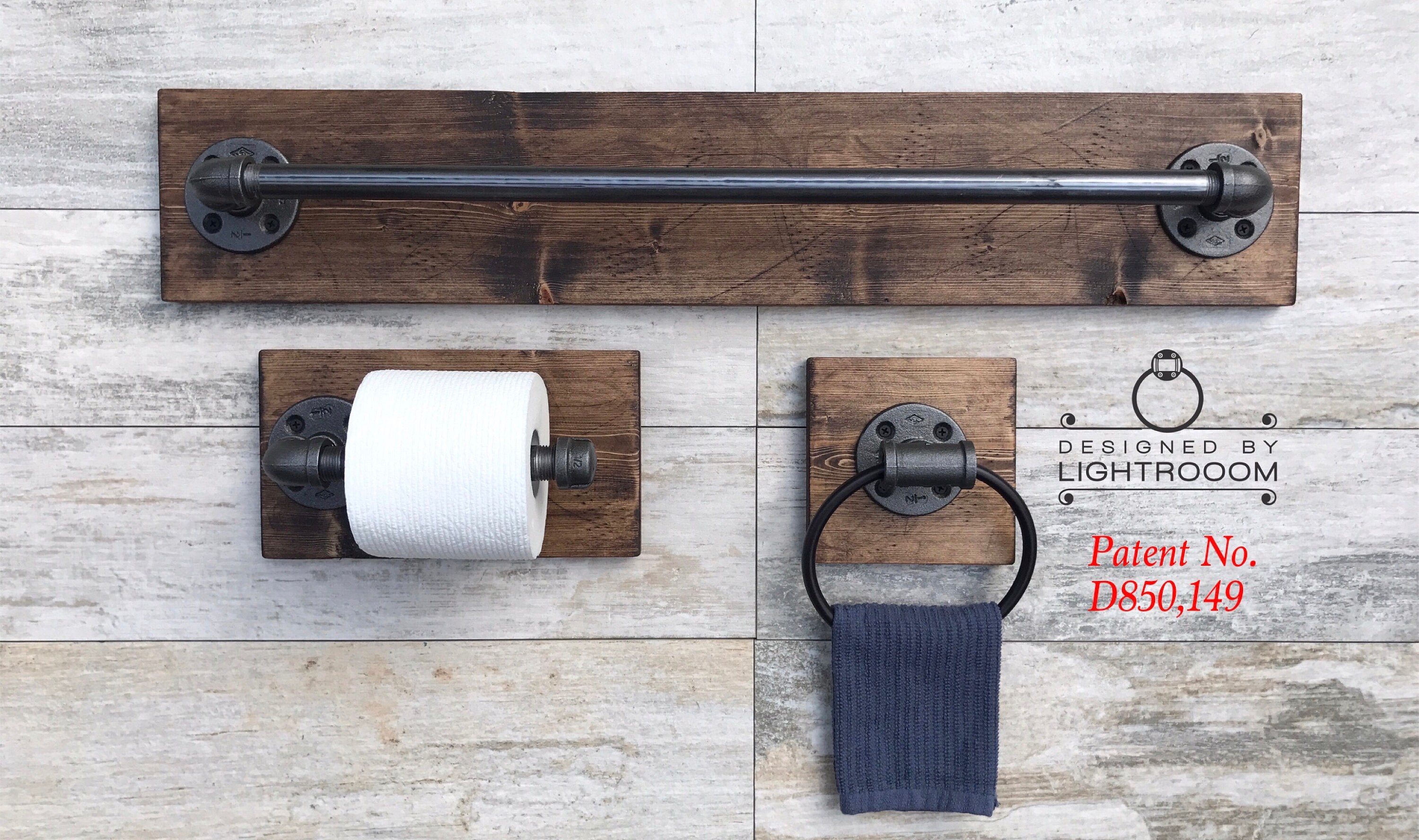 Bathroom Hardware Bath Towel Hooks 2 Styles Heavy Duty Pipe Towel Bar